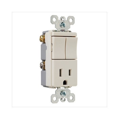 P Amp S Light Almond Combination Dual Switches 15a Receptacle 5 15r 125v Tm8118 La