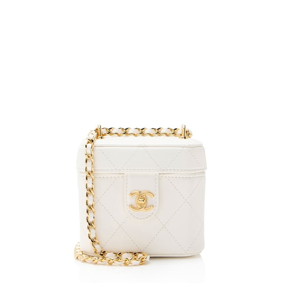 Pre-Owned Chanel Quilted Lambskin Vanity Crossbody