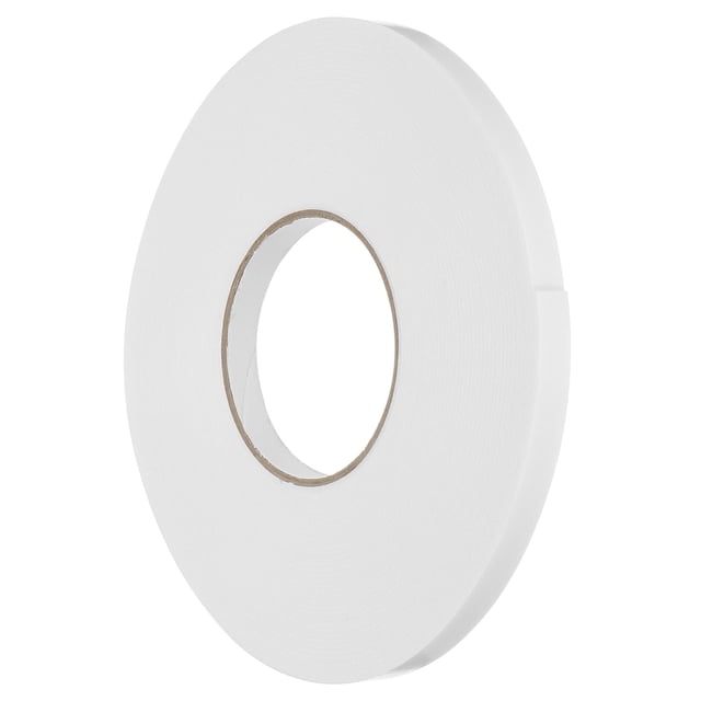 Uxcell 1 rollo de cinta de espuma de doble cara PE, cinta de montaje adhesiva fuerte (blanca, 50 pies x 1/2" x 1/16") para decoración de paredes y colgar carteles