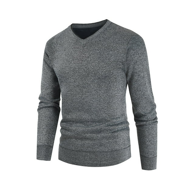 Mannelijkheid Lastig Bedrijfsomschrijving Men's Classic Relaxed Fit Knitted Sweaters Casual V-Neck Thermal Pullover  Knitwear Solid Plain Long Sleeve Sweater Top - Walmart.com