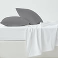 thumbnail image 3 of Purity Home 100% Cotton Standard Percale Pillowcases, 400 Thread Count Breathable, Super Soft, Cool & Crisp, 2-Piece, Dark Gray, 3 of 5