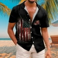 thumbnail image 2 of Bjutir 4Th Of July Shirts For Men Button Down Short Sleeve Lapel Neck T Shirts Summer Patriotic Lightweight Fashion 3D Printed Usa Flag Print Tops Beach Hawaiian Mens Tees Watermelon Red 3Xl, 2 of 5