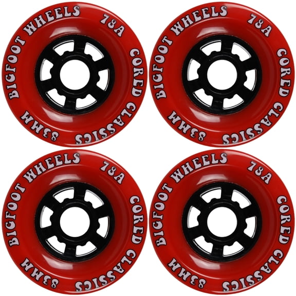 Bigfoot Longboard Wheels 83mm 78a Cored Classics Red (Set of 4)