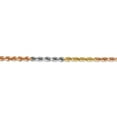 thumbnail image 2 of 14k Tri-Color 4mm D/C Rope Chain in 14k Yellow, White, and Rose Gold Tri-Color, 2 of 3