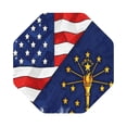 thumbnail image 4 of America Indiana Flag Leather Drink Coasters for Drinks (6 Pack) for Tabletop Protection Octagon, 4 of 6