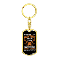 thumbnail image 4 of Don'T Like Me Hunter'S Keychain Stainless Steel or 18k Gold Dog Tag Keyring, 4 of 10