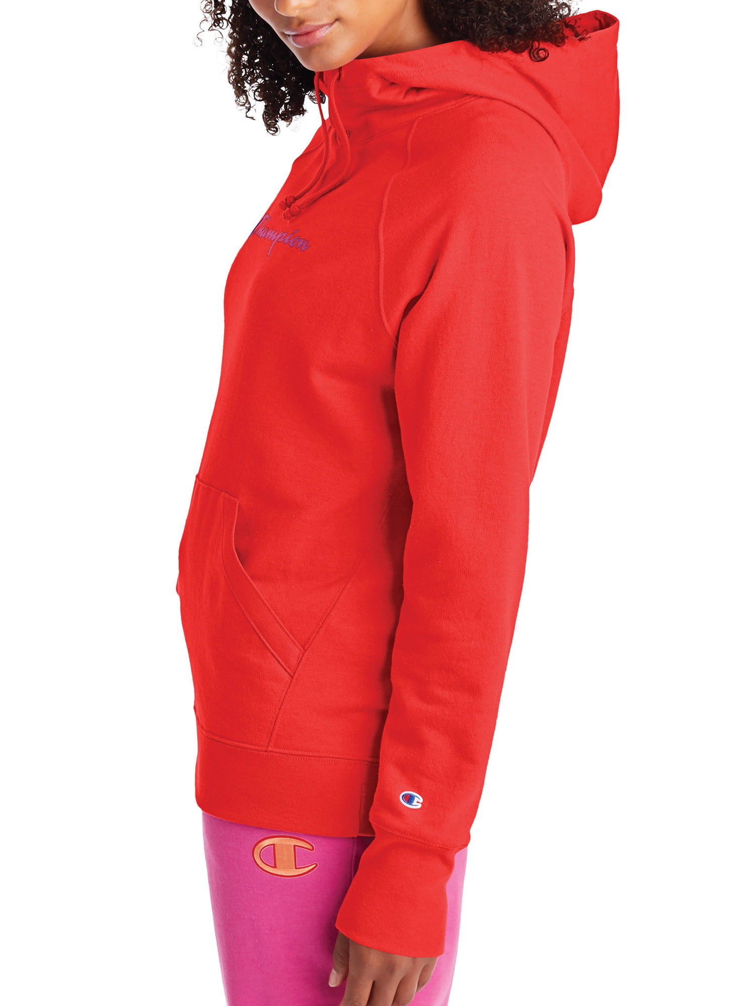 CHAMPION REVERSE WEAVE HOODED FULL ZIP TOP 111248 RS017 RED FELPA DONNA