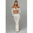 thumbnail image 3 of EASYBRAUS Women Striped Two Piece Skirt Set Summer 2025 Crop Top and Long Skirt Outfit S-L, 3 of 7