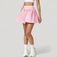 thumbnail image 4 of Women's Pleated Tennis Skirt with Built-In Shorts and Side Pocket for Sporty Style and Functional Movement - Small, Pink, 4 of 7