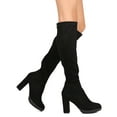thumbnail image 2 of New Women Nature Breeze Rebound-01OK Faux Suede Knee High Chunky Heel Boot, 2 of 3