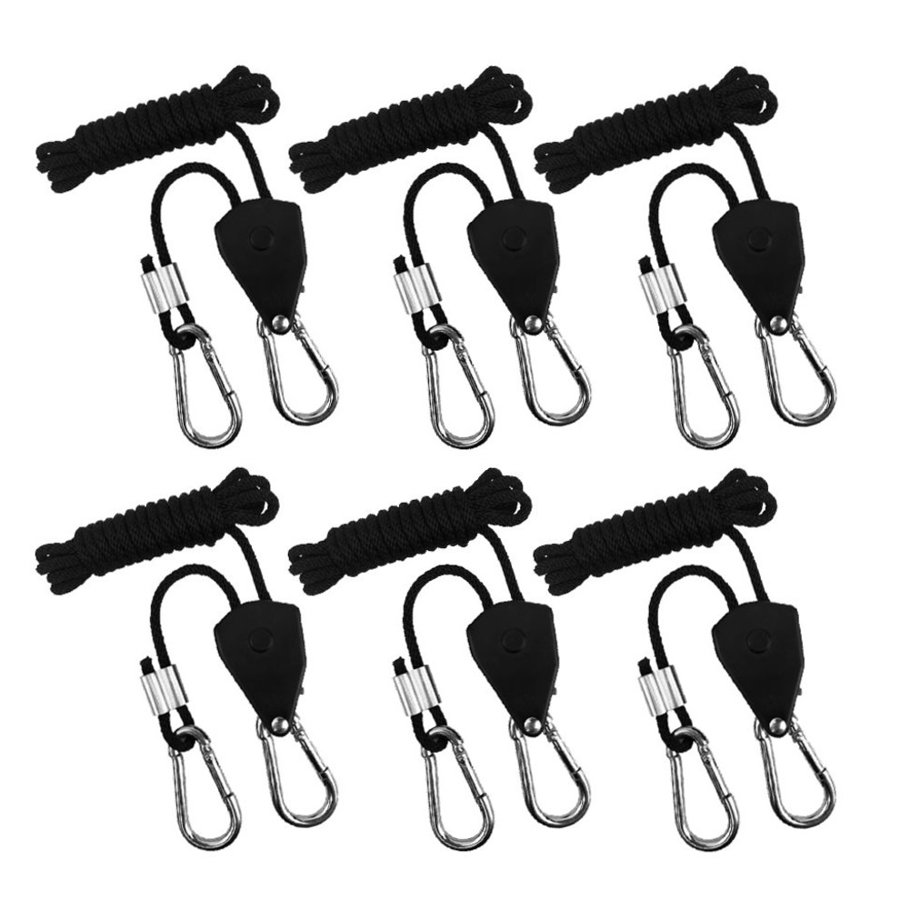 6 Pcs Heavy Duty Ratchet Ropes 1 / 8inch Adjustable Rope Hanger for