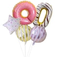 thumbnail image 1 of Globos De Cumpleaños De 32 Pulgadas, Decoración De Fiesta De Cumpleaños, Número De Donut, Juego De Globos De Estrellas Moyic HA047029-06, 1 of 1