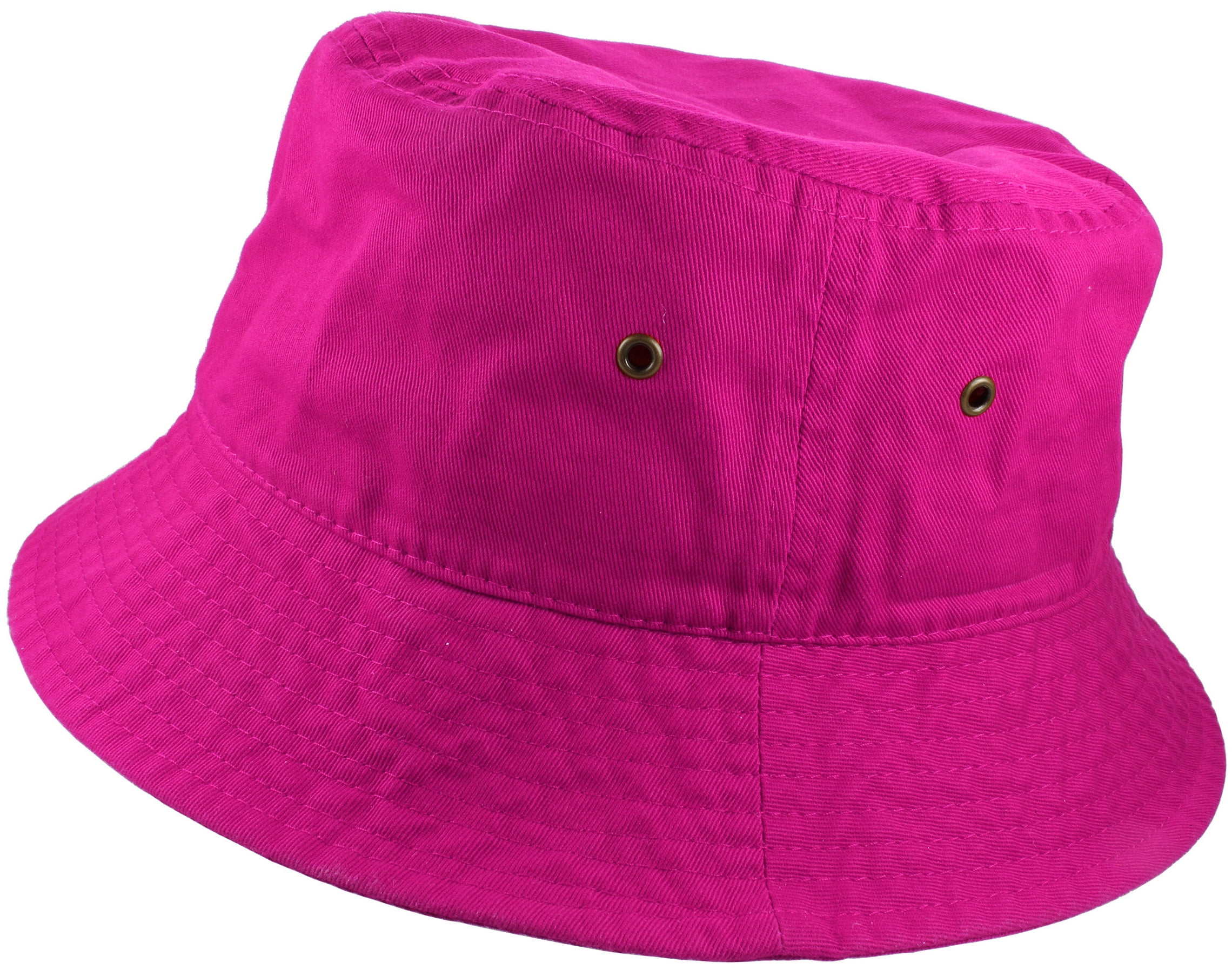 Gelante Bucket Hat 100% Cotton Packable Summer Travel Cap. Hot Pink-S/M