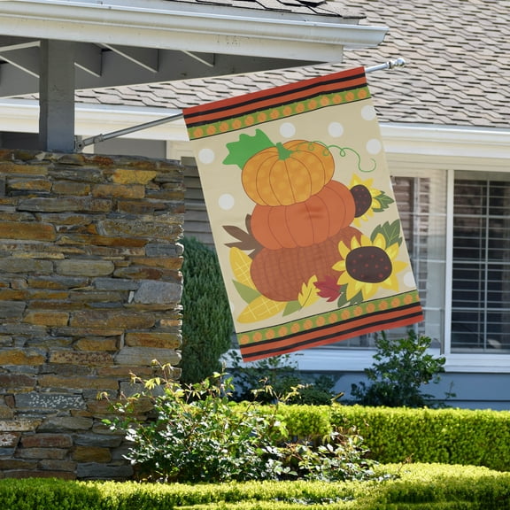 Northlight Pumpkins and Sunflowers Autumn Harvest House Flag 28" x 40"