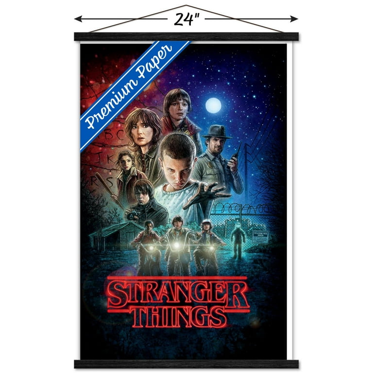 STRANGER THINGS ポスター Netflix Stranger Things - One Sheet Wall Poster with Wooden