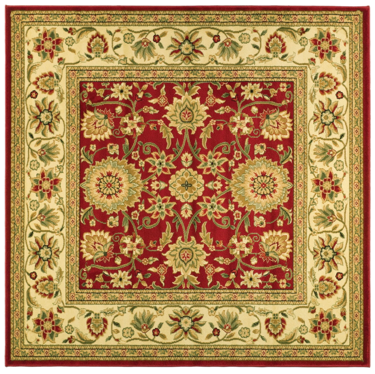 Safavieh Lyndhurst Victoria Floral Area Rug, Red/Ivory, 4' x 4' Square