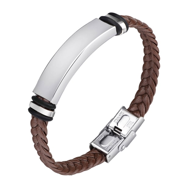Los hombres de enlace trenzado de acero inoxidable pulsera de cadena
