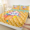 thumbnail image 4 of Castle Fairy Baseball Ice Cream King Sheets 4pcs, Sport Theme Bedding, Pink Blue Yellow,1 Fitted Sheet, 1 Flat Sheet and 2 Pillowcases, 4 of 6