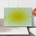 thumbnail image 2 of Yellow Cutting Board, Abstract Small Circular Dots Patterns and Forms Centered Sun with Spotted Design Art, Decorative Tempered Glass Cutting and Serving Board, Small Size, Yellow, by Ambesonne, 2 of 5