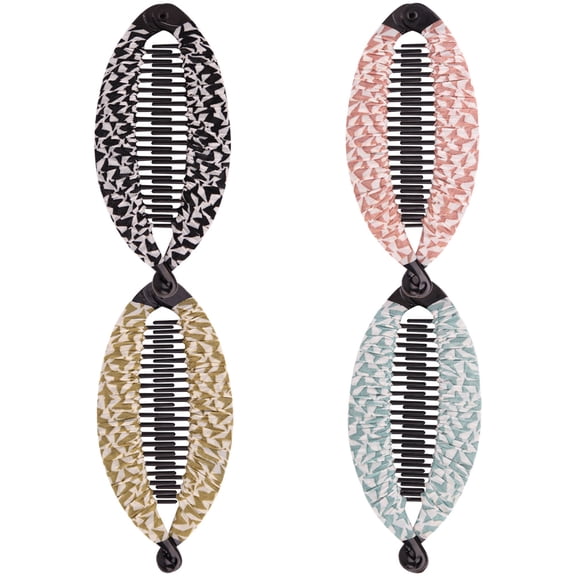 NIAIZEK Hair Clips for Thick Curly Hair Assorted Color Plastic Resin Fabric Styling Decor 4Pcs