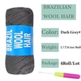 thumbnail image 2 of 2/3/4 Roll Natural Black Brazilian Wool Hair Yarn for Jumbo Braids Braiding Hair for Soft Faux Locs Goddess Locs Hair Extension Senegalese Twist Crochet Hair for Black Women(Natural Black,6Roll), 2 of 6