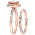 thumbnail image 3 of Everly Women's Morganite Diamond 10k Rose Gold Bridal Set, 3 of 7