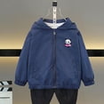 thumbnail image 4 of Viluyesy Kids Girls Jackets, Long Sleeve Fashion Prints Zip-Up Casual Windbreaker Coat Dark Blue 6T, 4 of 5