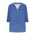 thumbnail image 5 of Annhoo Plus Size Tops for Women V Neck Block Color Print Button Down Tunic 3/4 Sleeve Shirts Trendy Clothes, 5 of 5