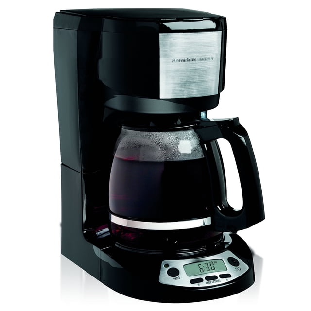 Hamilton Beach 49615 Cafetera Programable,12 Tazas, Negra, Mod. 49615-NEGRO