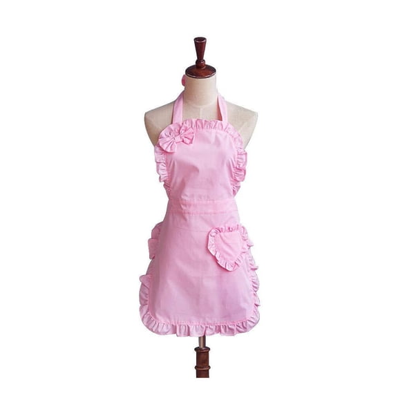 Love Potato Cute Girls Bowknot Lady's Kitchen Restaurant Women's Cake Apron Fashion Funny Aprons for Christmas Gift (Pink)