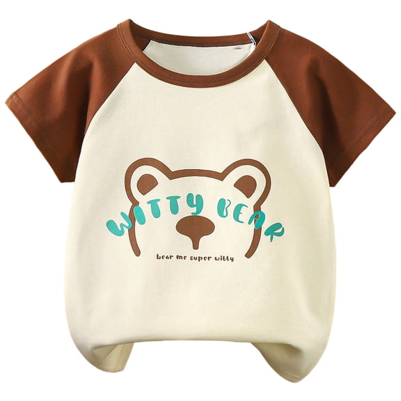 WUANDIXFA Short Sleeve Boys Rash Guard Swim Shirts Quick Dry Swimwear UPF 50 for Toddler Kids 3T-12Y (Coffee, 4-5 Years)