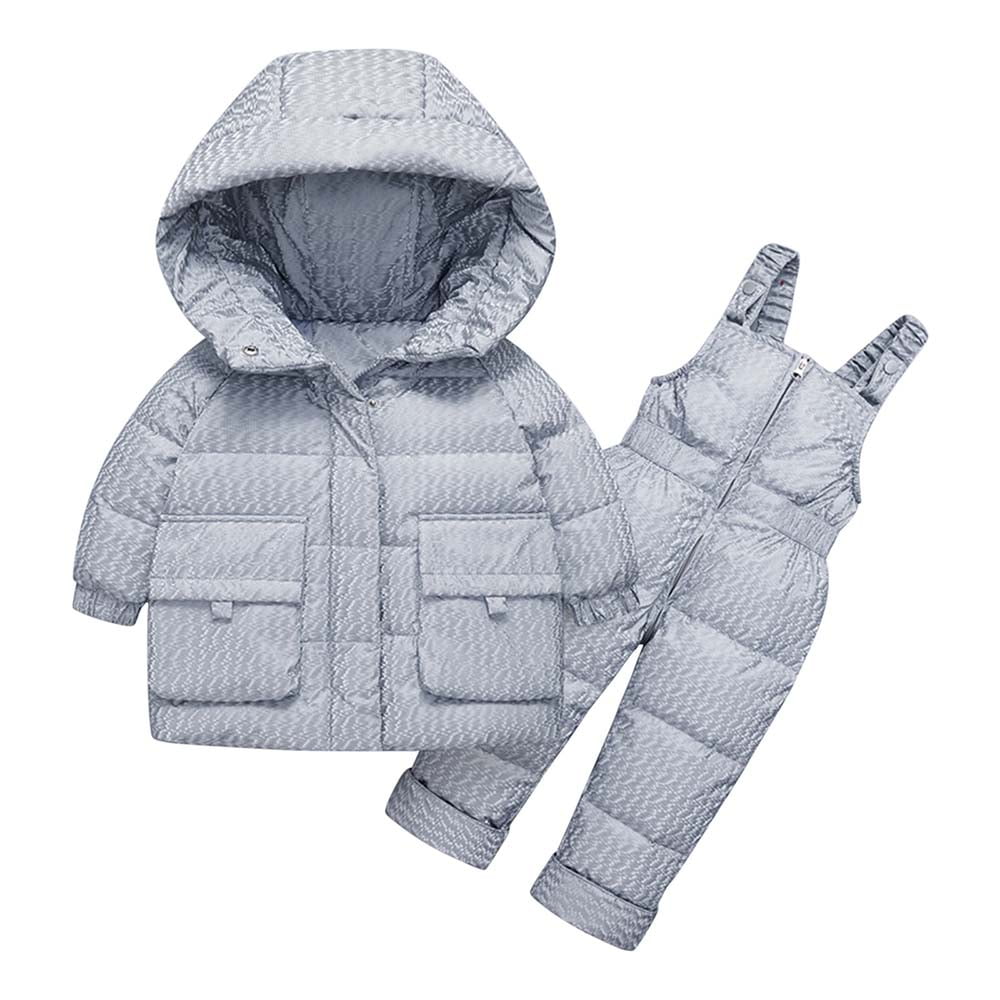 Frostluinai Kids Winter Puffer Jacket and Snow Pants 2Piece Snowsuit