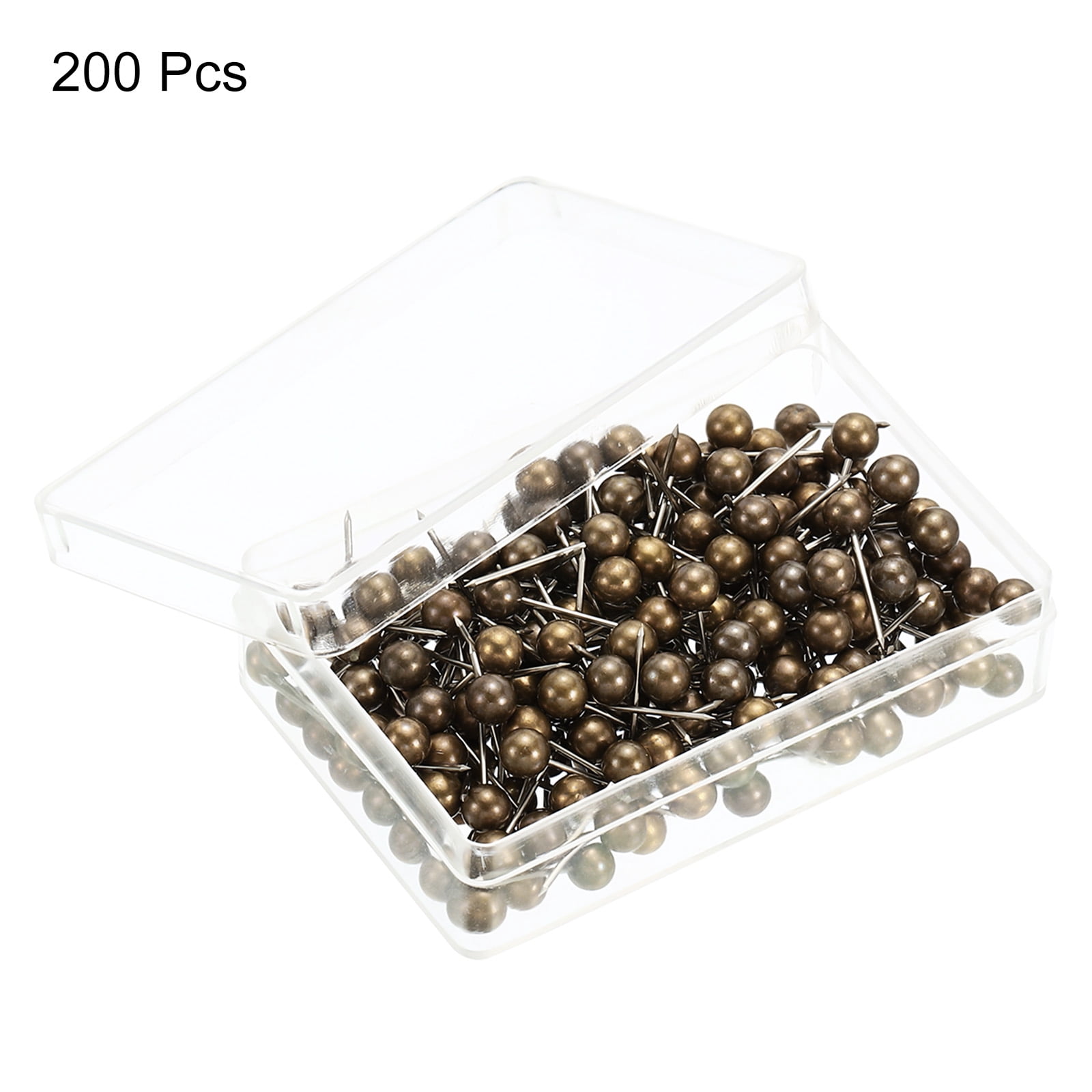 Unique Bargains Push Pins, Round Head Map Tacks Thumb Steel Point Bronze