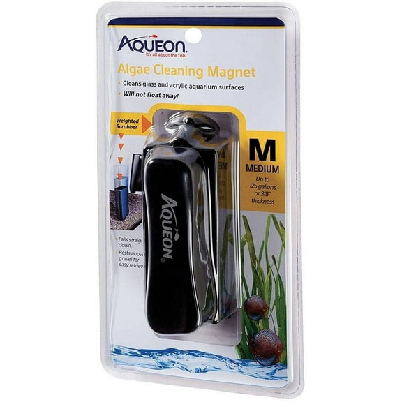 Aqueon Algae Cleaning Magnet [Aquarium, Cleaning Pads & Brushes] Medium - (Up to 125 Gallons or 3/8" Thickness)