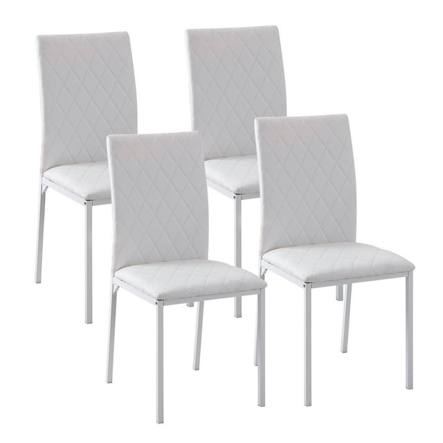 HOMCOM Ensemble de 4 Chaises de Salle à Manger, Chaises d'Appoint Rembourrées en Similicuir
