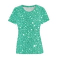 thumbnail image 4 of Womens Sequin Tops Plus Size Short Sleeve Shimmer Glitter Tops Sparkly Shirt Concert Disco Party Tee, 4 of 4