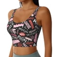 thumbnail image 2 of Kdxio Various Languages Mother Print Workout Crop Tank Top for Women Racerback Yoga Tank Tops Athletic Sports Shirts Exercise Undershirts, 2 of 9