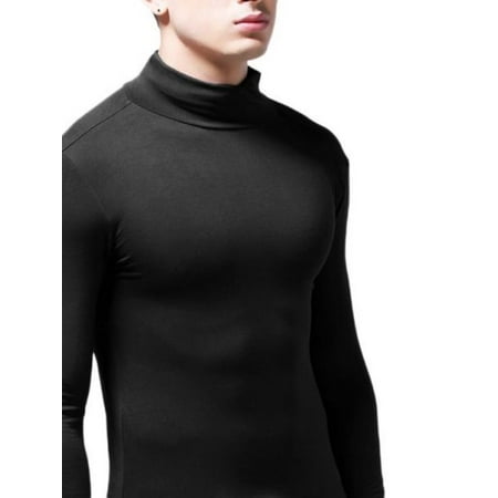 Basic Fit Tee - Leezo Mens Casual Slim Fit Pullover Tops Turtleneck T-Shirt Basic Designed
