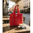thumbnail image 4 of Women's Americana Cut Out Tote Bag,Red Bandana Print Shoulder Tote Bag with Multiple Pockets,Large Capacity Casual Handbag for Daily Use, 4 of 6