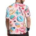 thumbnail image 2 of Wukai Cupcakes and Donuts Print Men's Short-Sleeved Mesh T-Shirt,Quick-Dry Short Sleeve Workout T-Shirt-X-Large, 2 of 8