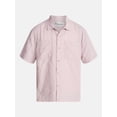 thumbnail image 6 of No Boundaries Textured Grid Boxy Fit Resort Shirt, Men's XS-5XL, 6 of 6