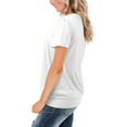 thumbnail image 4 of Gbsyewxs Womens Tops Crew Neck Short Sleeve Ruffle Solid Color Loose Summer T Shirts For Women White, 4 of 7