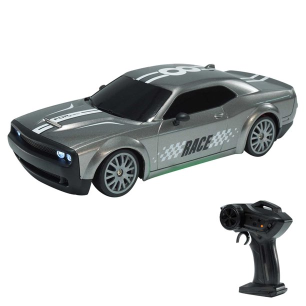Remote Control Car Drift Car.4GHz Scale 4WD 20KM/H High Speed Remote Control Cars Vehicle With LED Lights Drifting Tire Rechargeable Batteries Toy