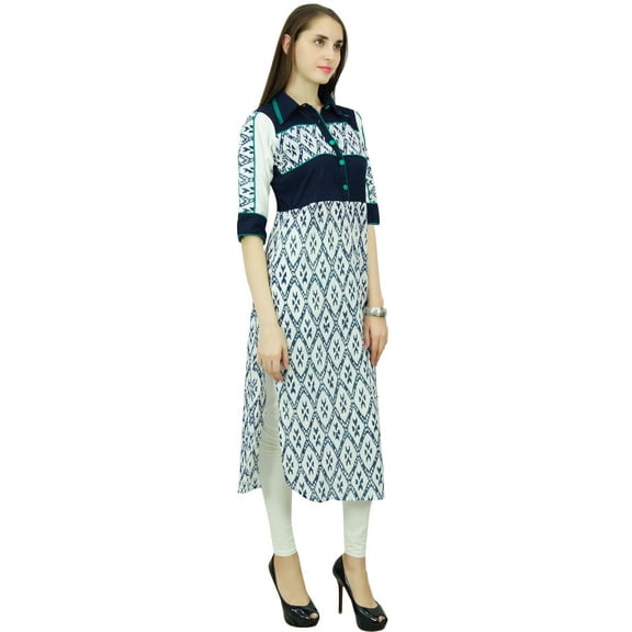 Phagun Bollywood Kurta Clothing Tunic Kurti Top Designer Cotton Dress