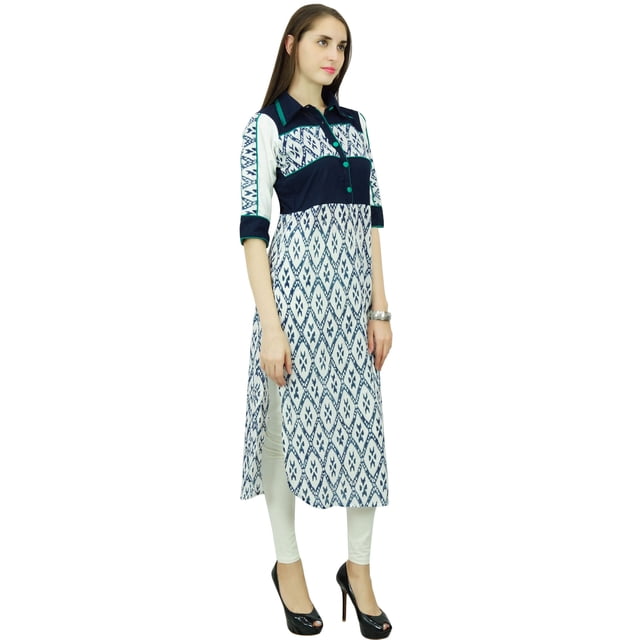 Phagun Kurta Bollywood Vêtements Tunique Kurti Haut Robe en Coton Designer