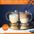 thumbnail image 3 of Glass Coffee Mugs Set of 2   Clear Coffee Mug 15 Oz  Large Glass Mugs With Handles for Hot Beverages  Clear Mugs for Tea, 3 of 7