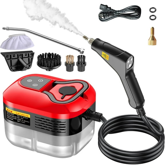 Steam Cleaner for Home & Car Detailing, 2500W Pressurized Handheld Steam Cleaner, 15s Fast Heating, 6 Levels Steam Output, 1.2L Water Tank