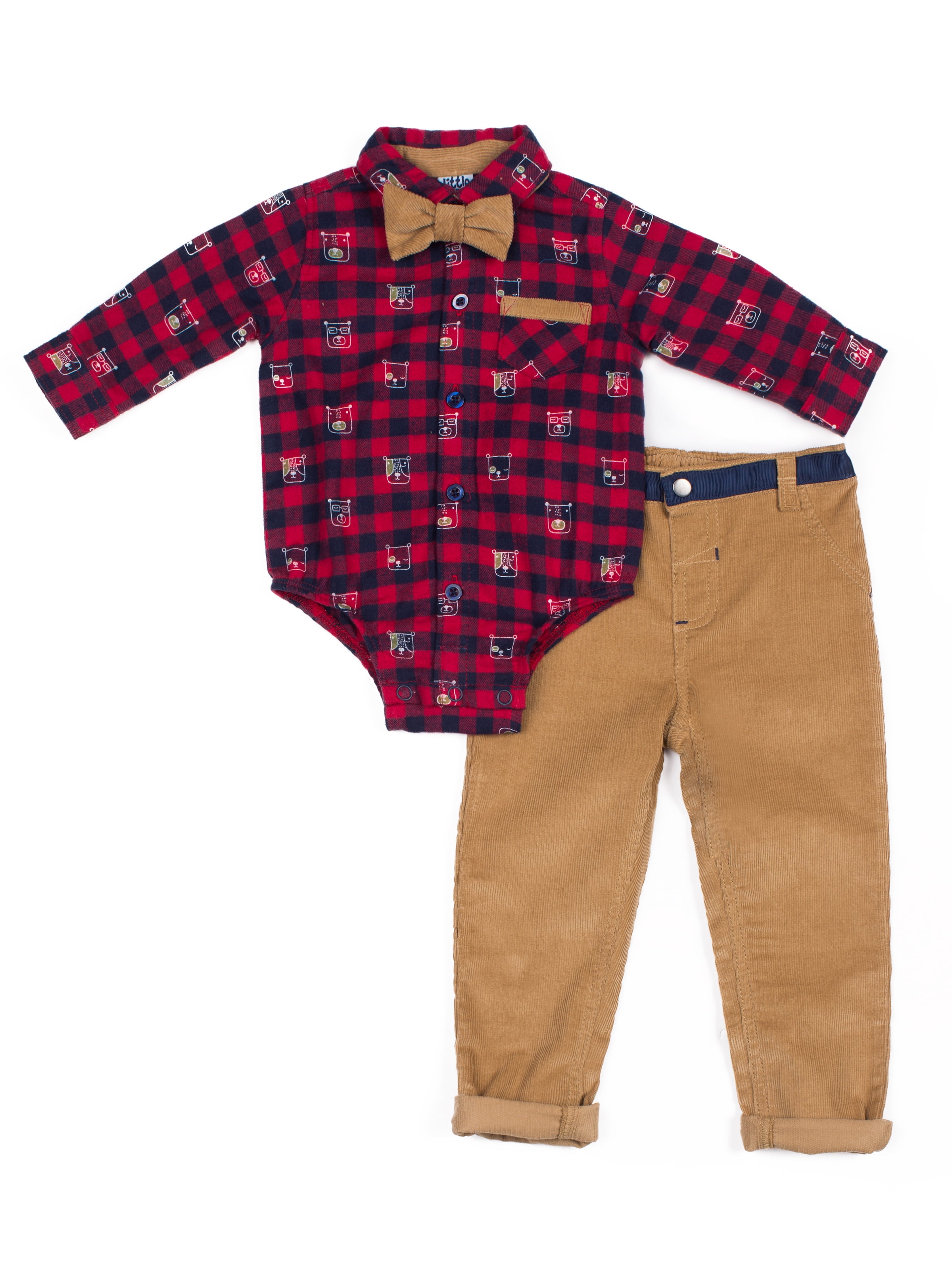 baby boy flannel outfit