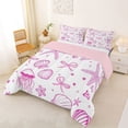 thumbnail image 2 of Erosebridal Ocean Themed Queen Comforter Set,Girly Bowknot Pink Jellyfish Shell Bedding Comforter Set For Kids,Pink Reversible,3 Pieces, 2 of 7