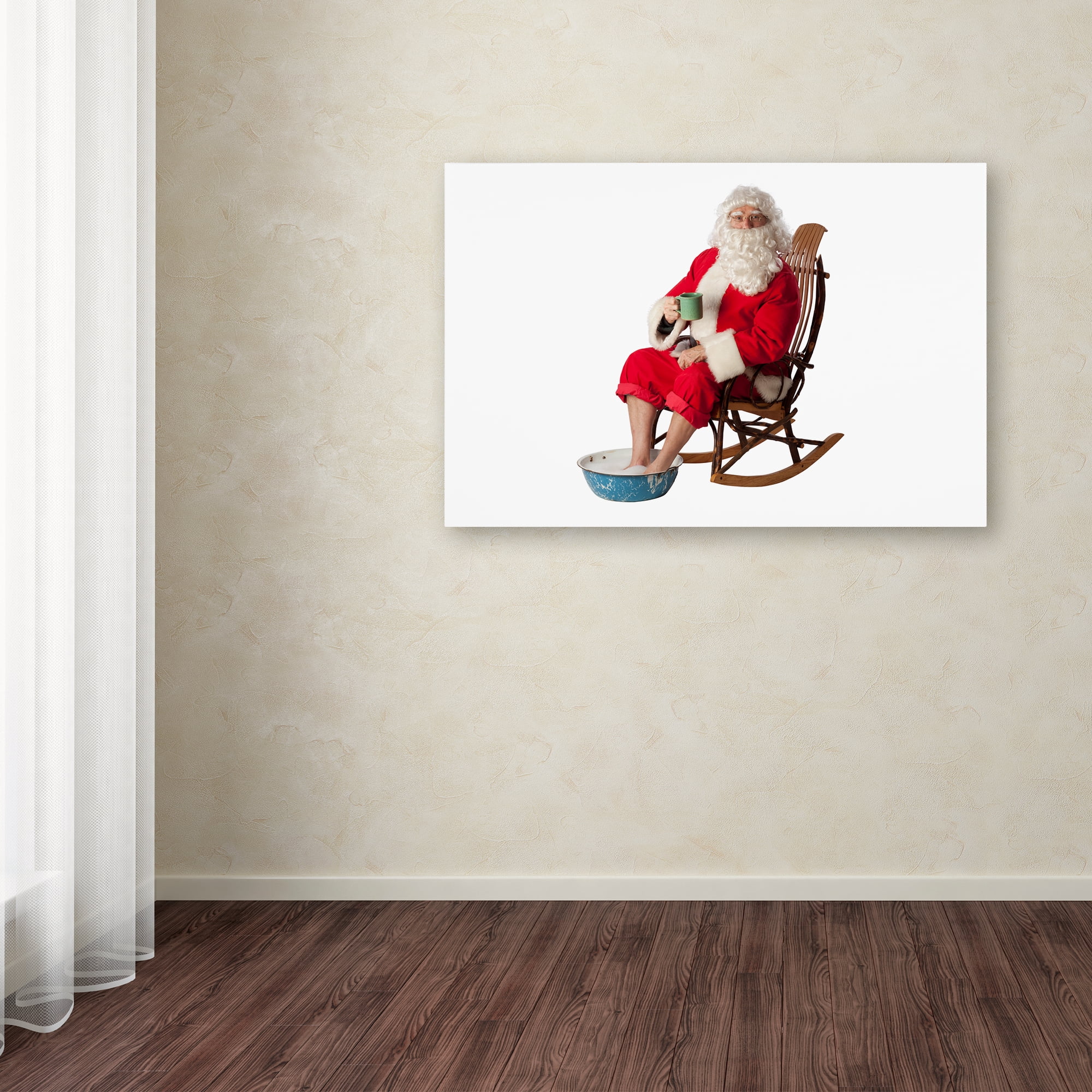 Trademark Fine Art 'Santa-soaks feet-10067psd' Canvas Art by Ed Wheeler